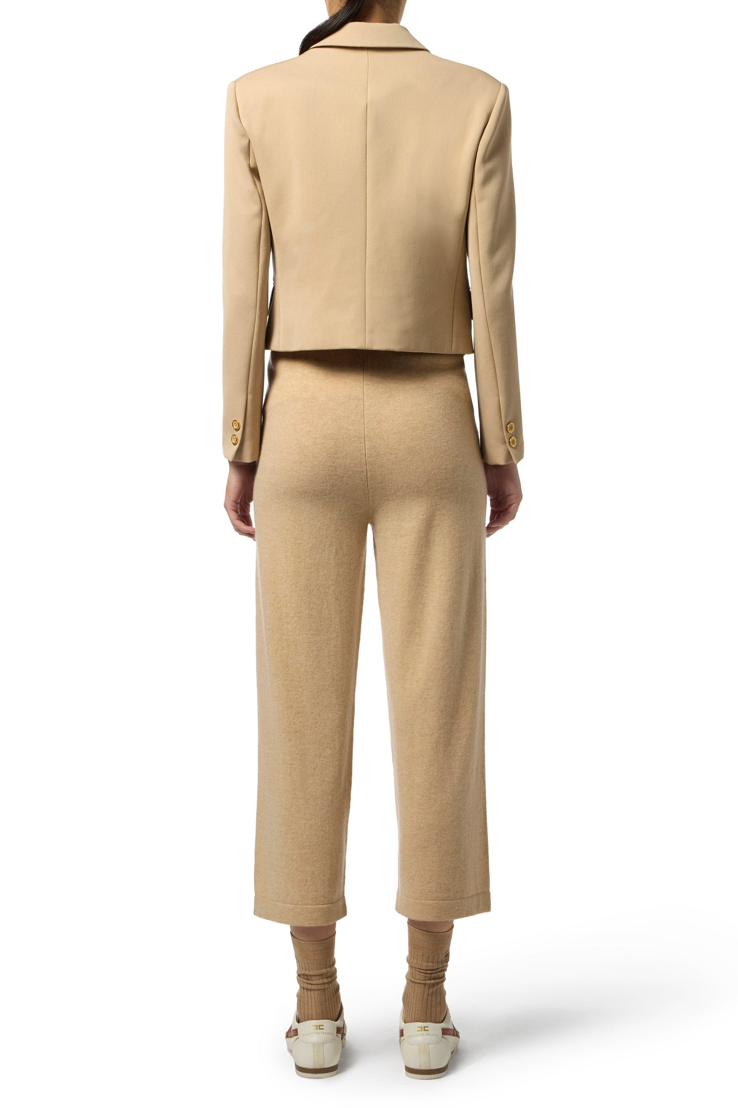 Cashmere blend trousers with drawstring