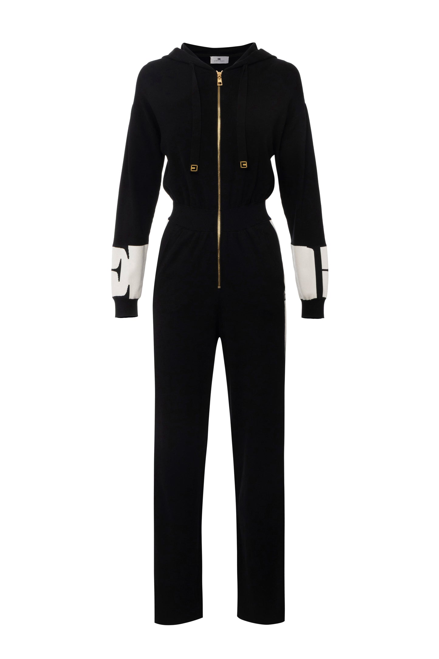 Jumpsuit in viscose fabric with shiny bands