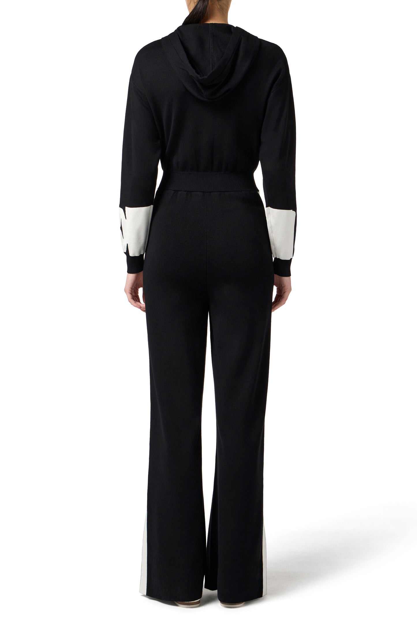Jumpsuit in viscose fabric with shiny bands