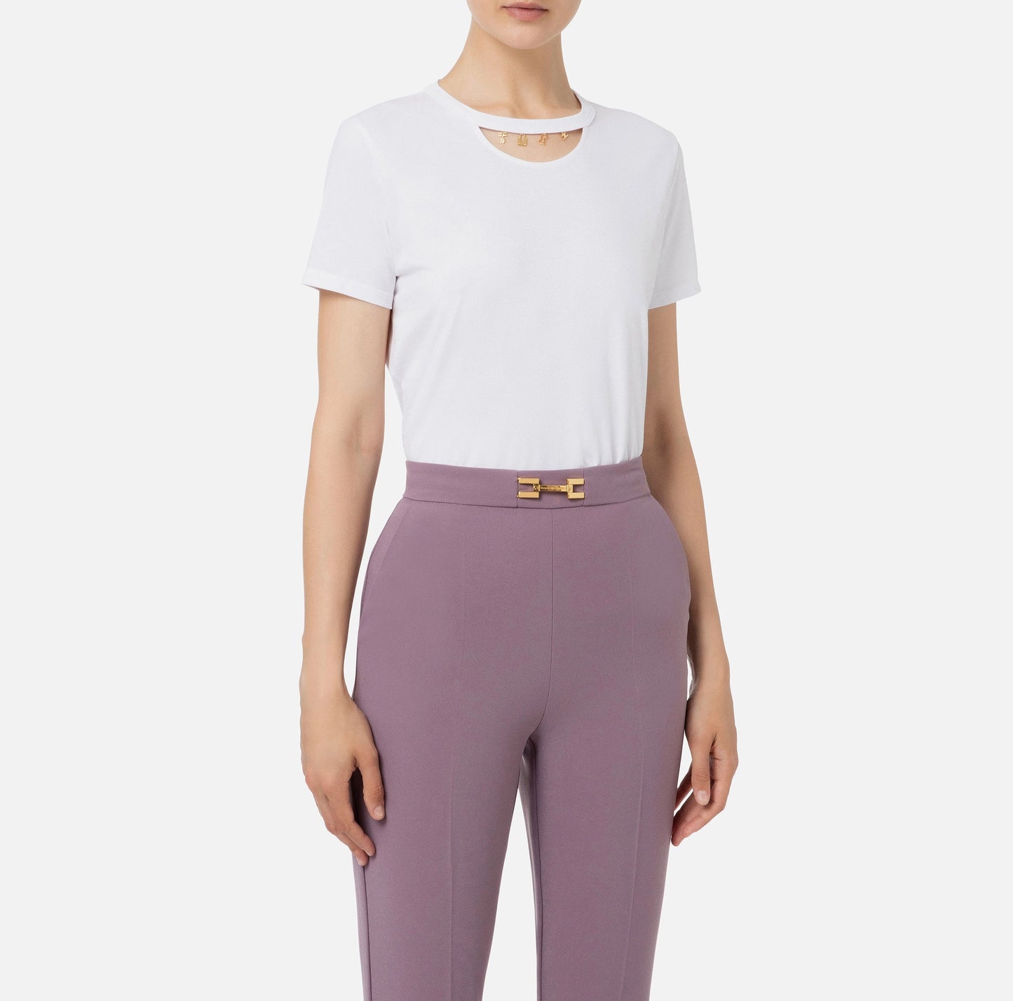 Cotton T-shirt with cut-out