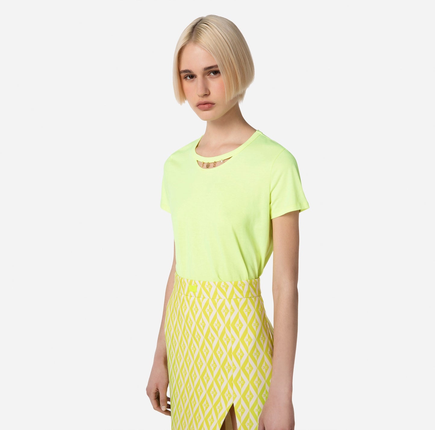 Cotton T-shirt with cut-out