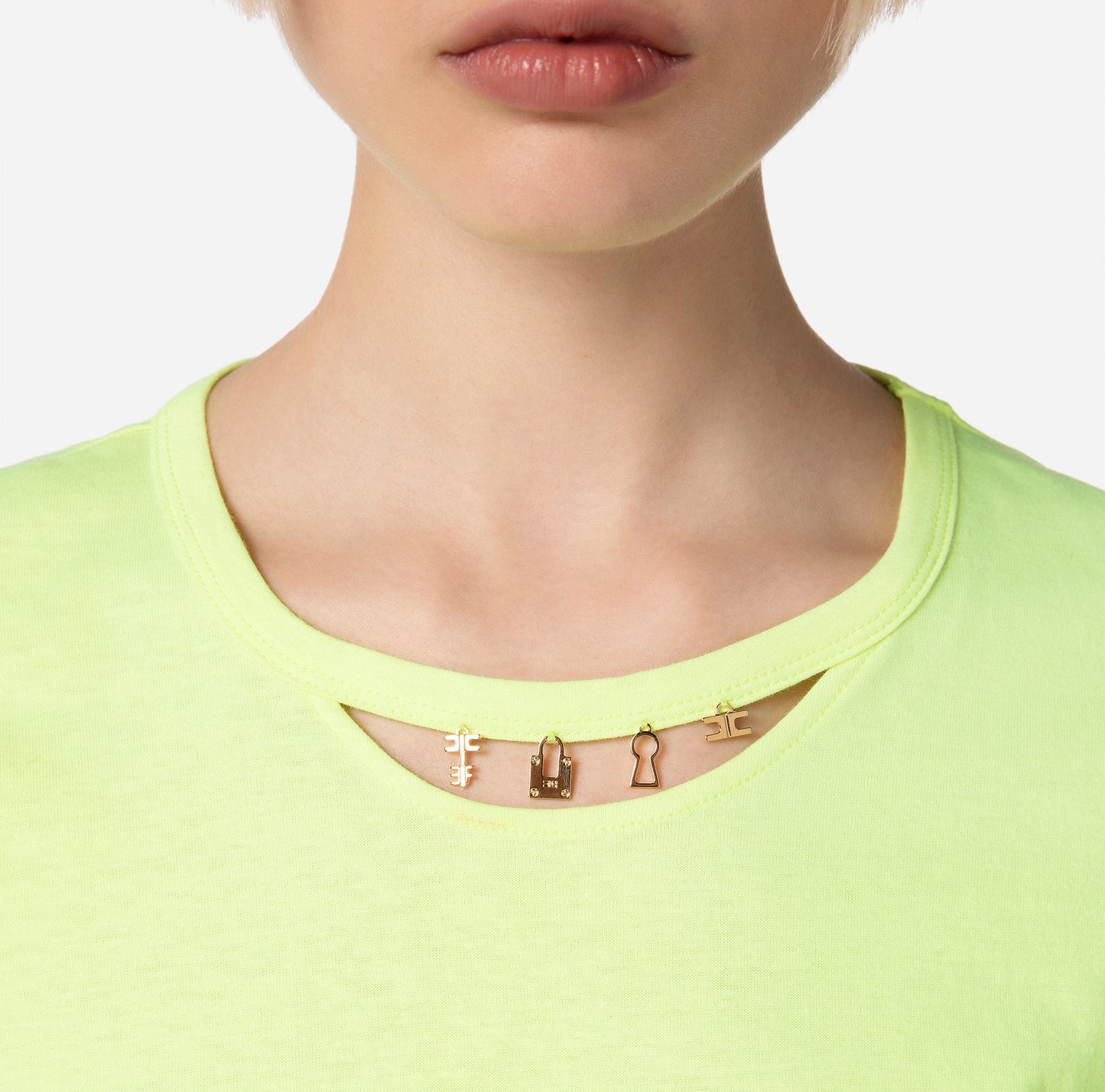 Cotton T-shirt with cut-out