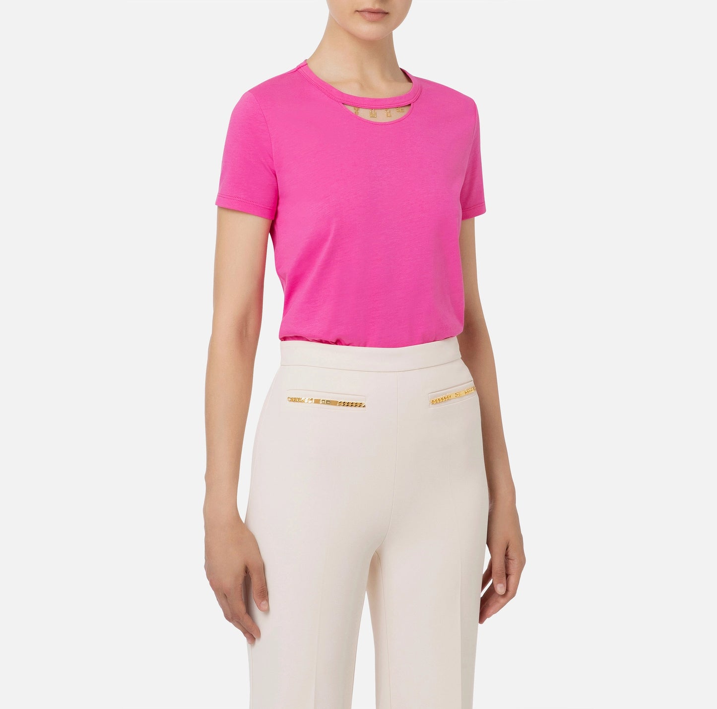 Cotton T-shirt with cut-out