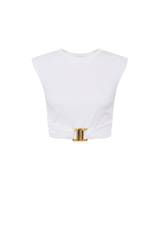 Cotton jersey T-shirt with jewel logo