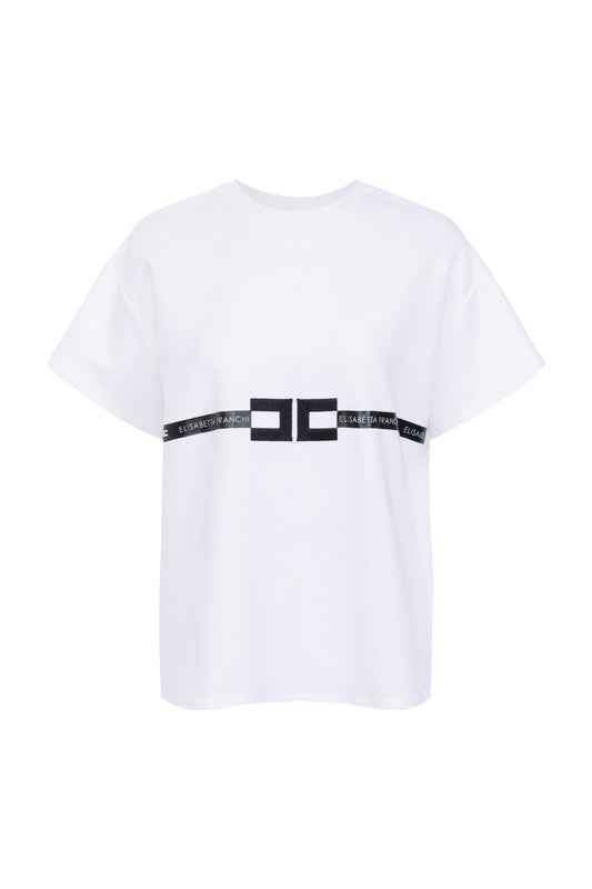 Heavy cotton jersey T-shirt with logo