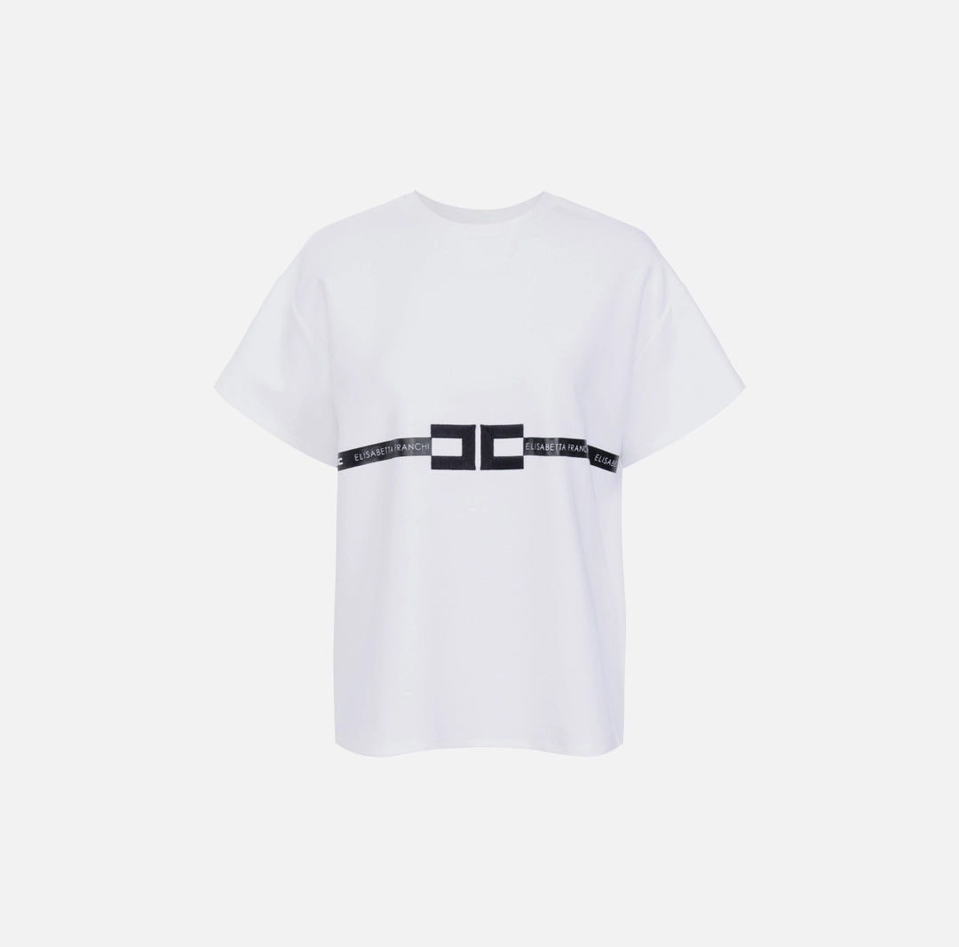 Heavy cotton jersey T-shirt with logo