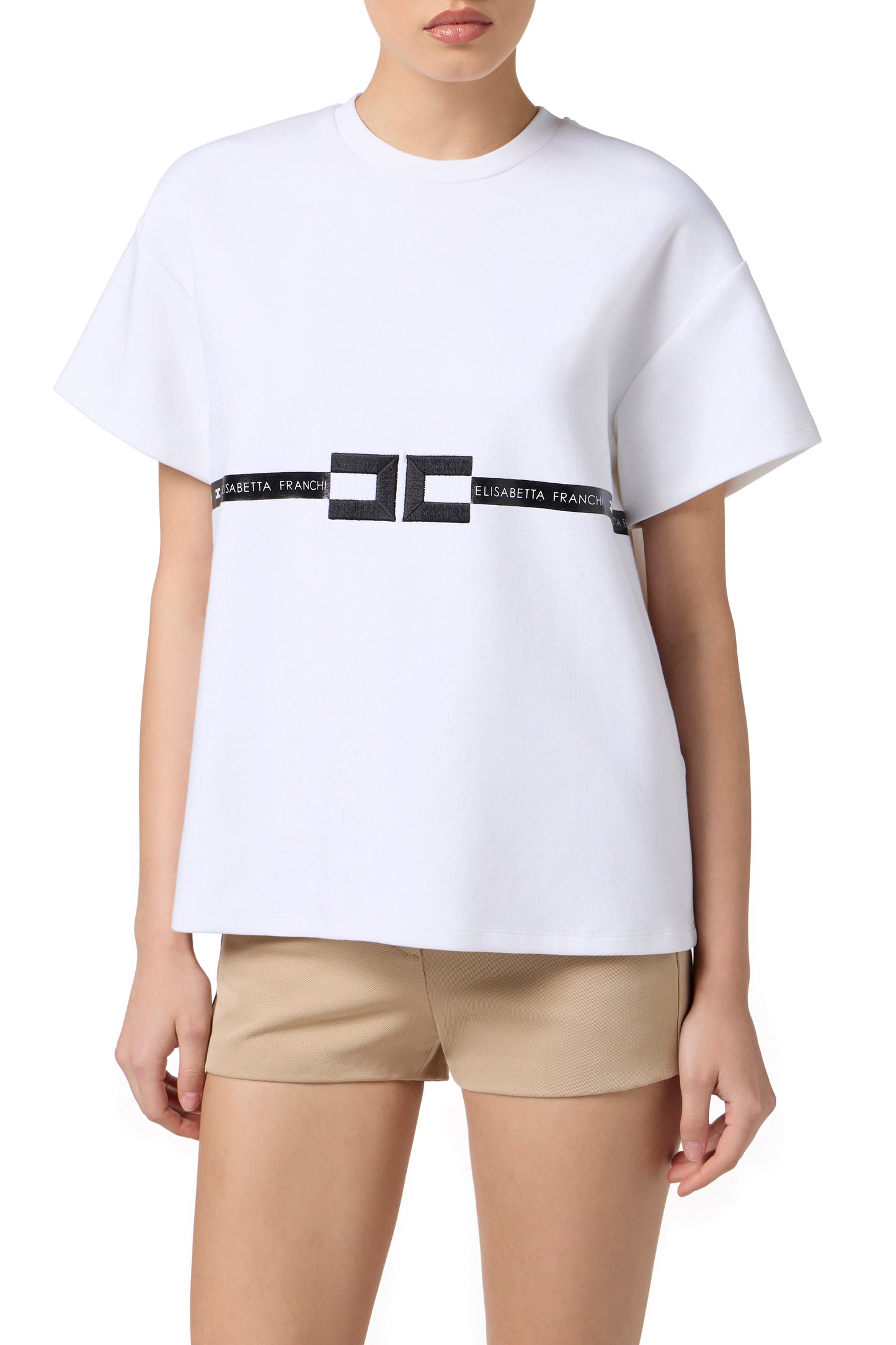 Heavy cotton jersey T-shirt with logo
