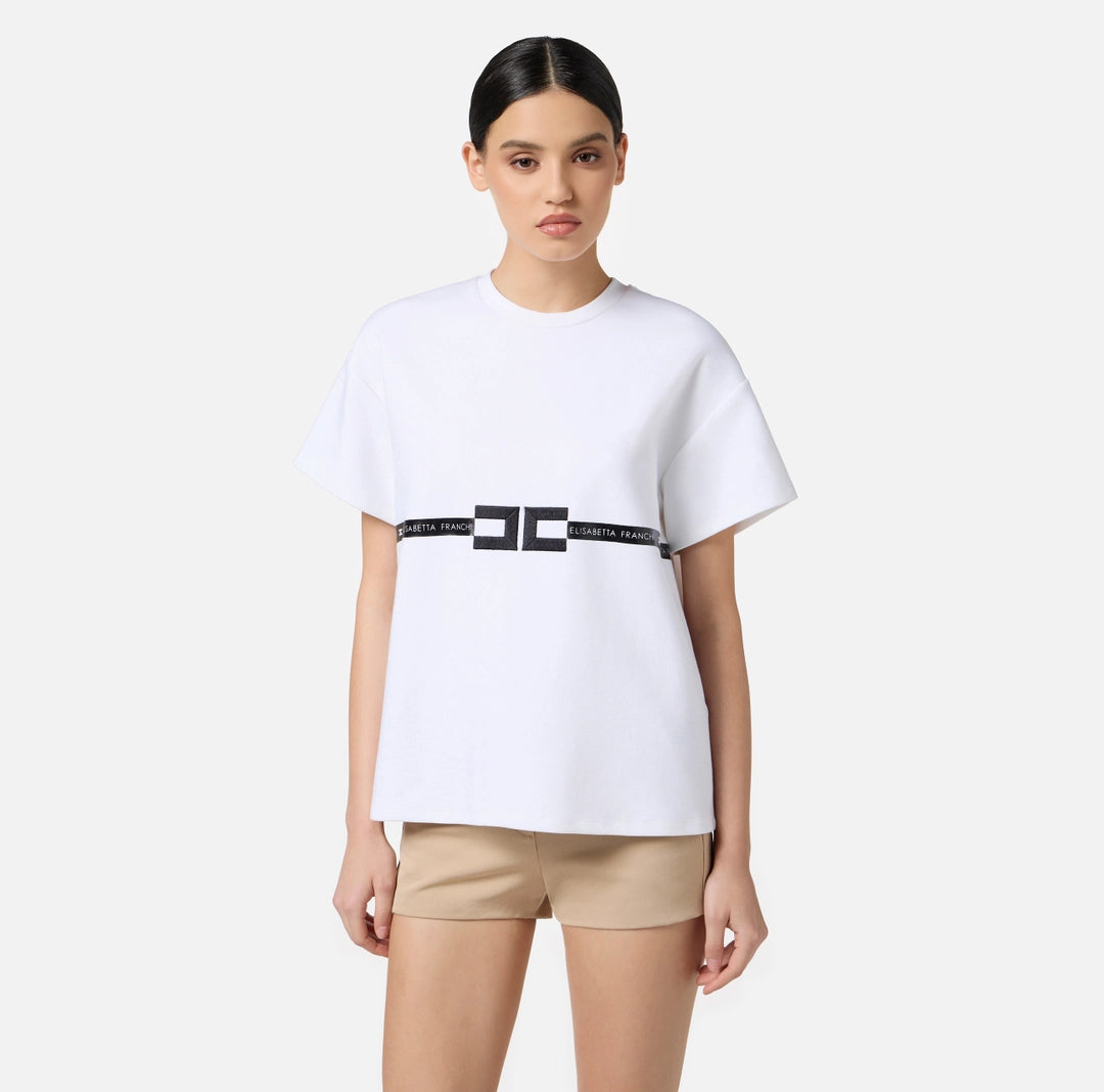 Heavy cotton jersey T-shirt with logo