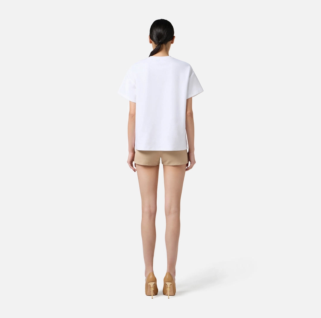 Heavy cotton jersey T-shirt with logo