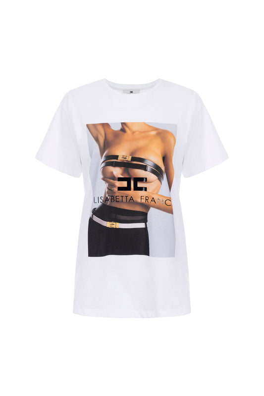 Cotton jersey T-shirt with photographic print