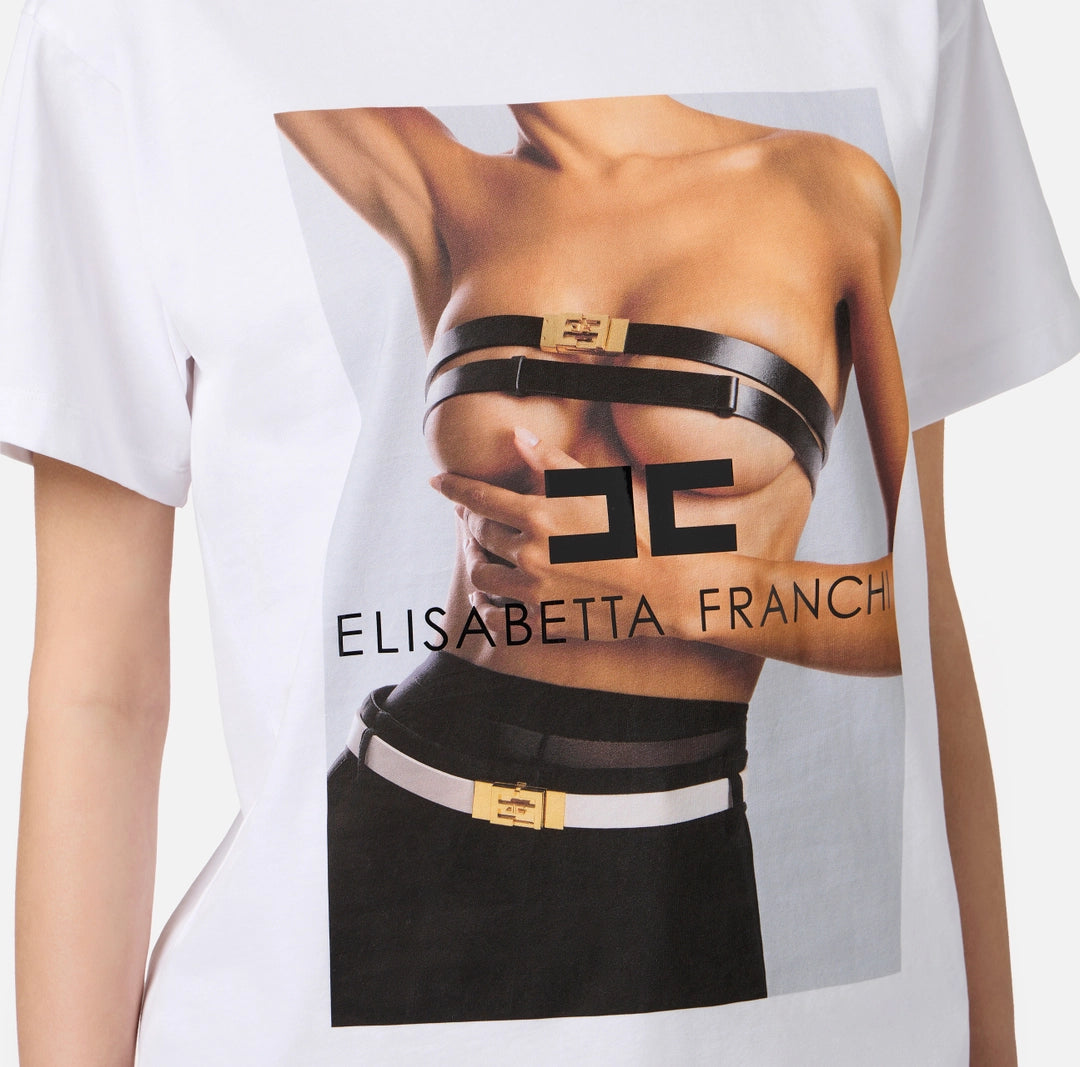 Cotton jersey T-shirt with photographic print