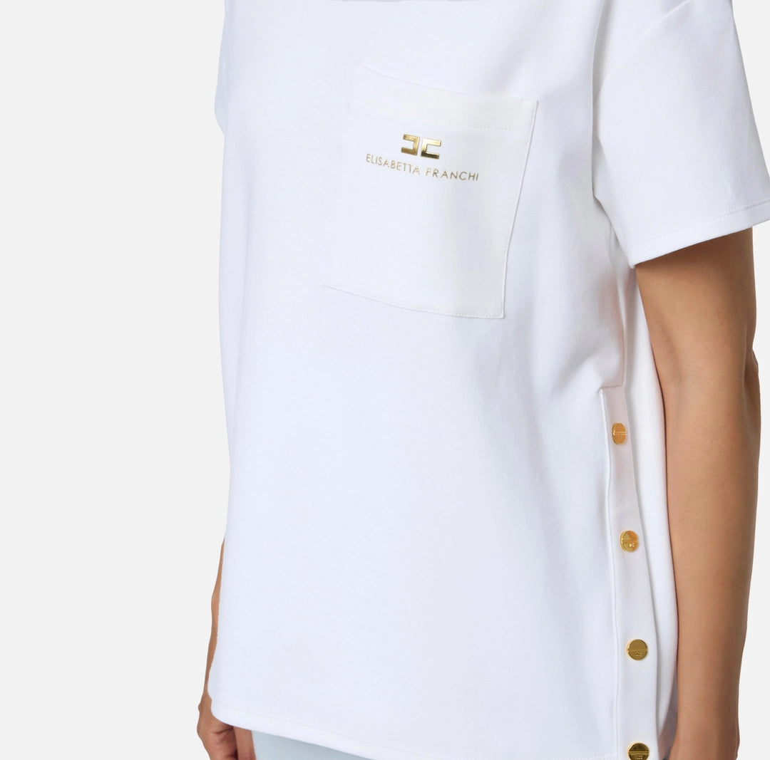 Heavy jersey T-shirt with breast pocket
