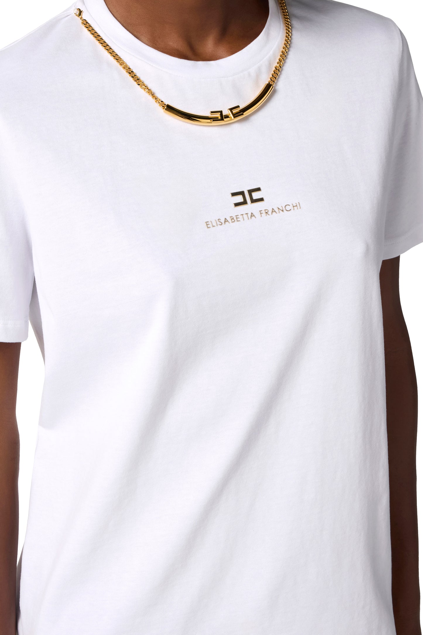 Cotton jersey T-shirt with necklace
