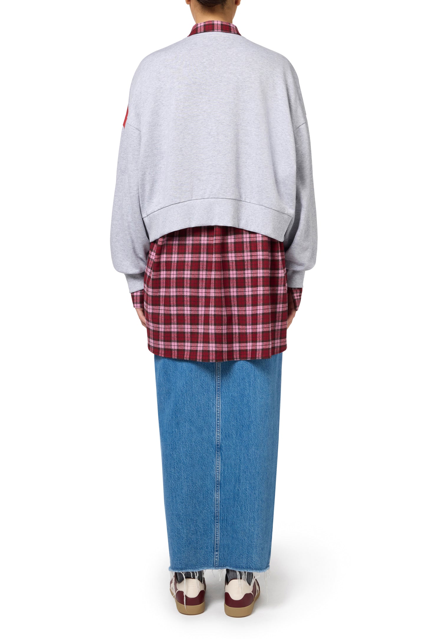 Cotton cropped sweatshirt with maxi logo