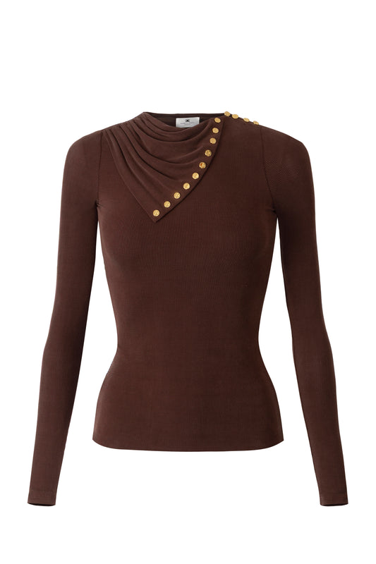 Cupro top with buttons