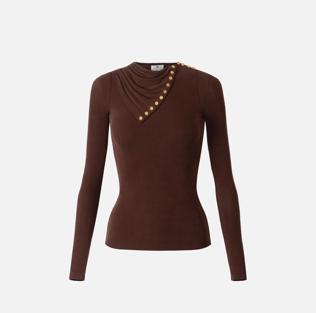 Cupro top with buttons