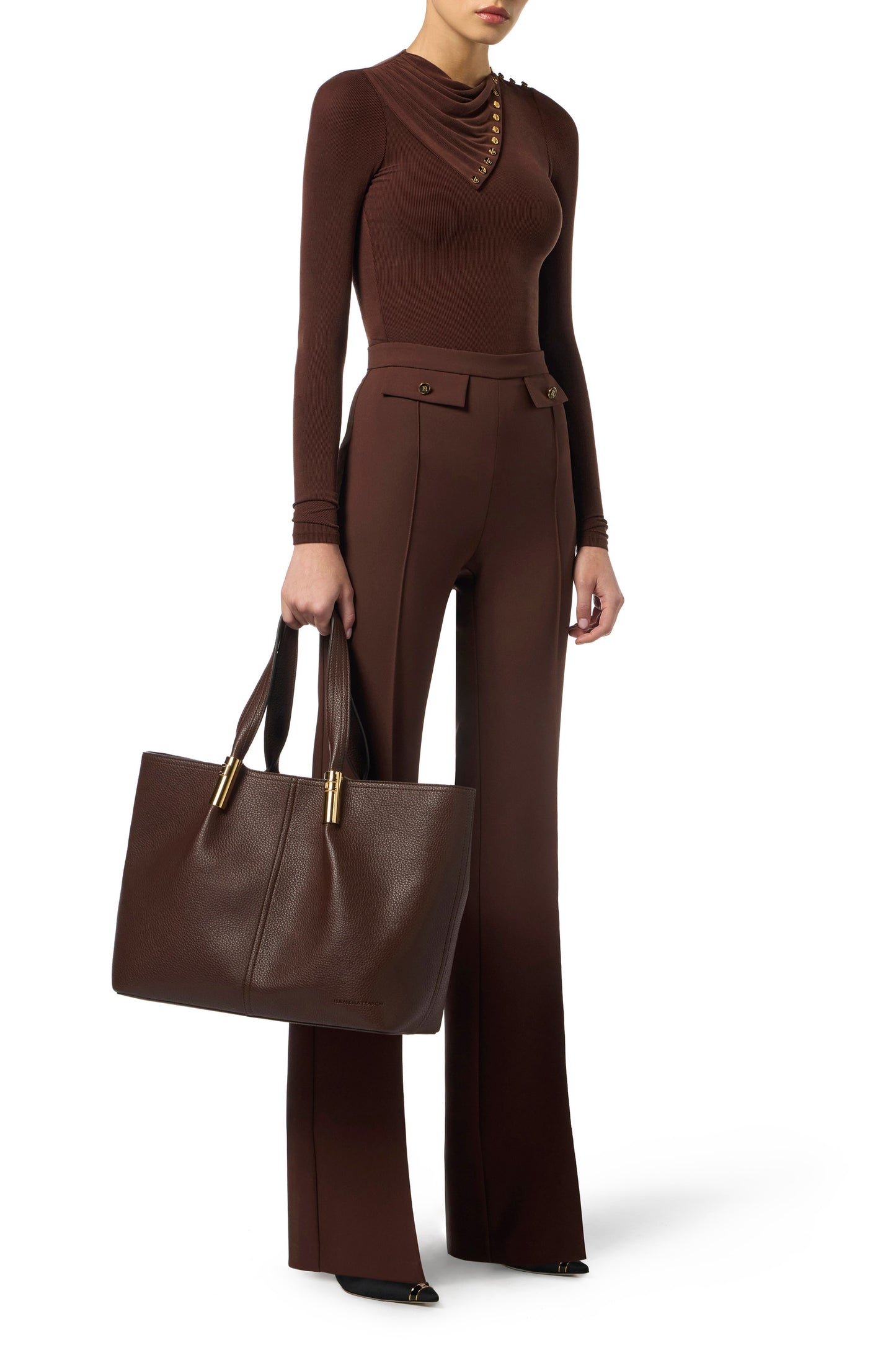 Cupro top with buttons
