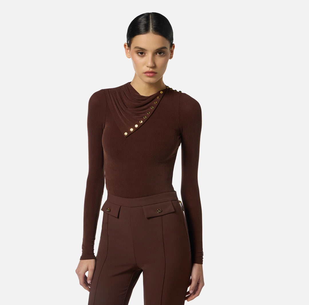 Cupro top with buttons
