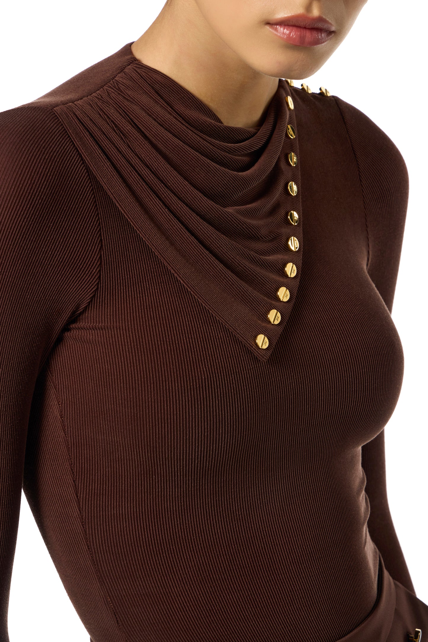 Cupro top with buttons