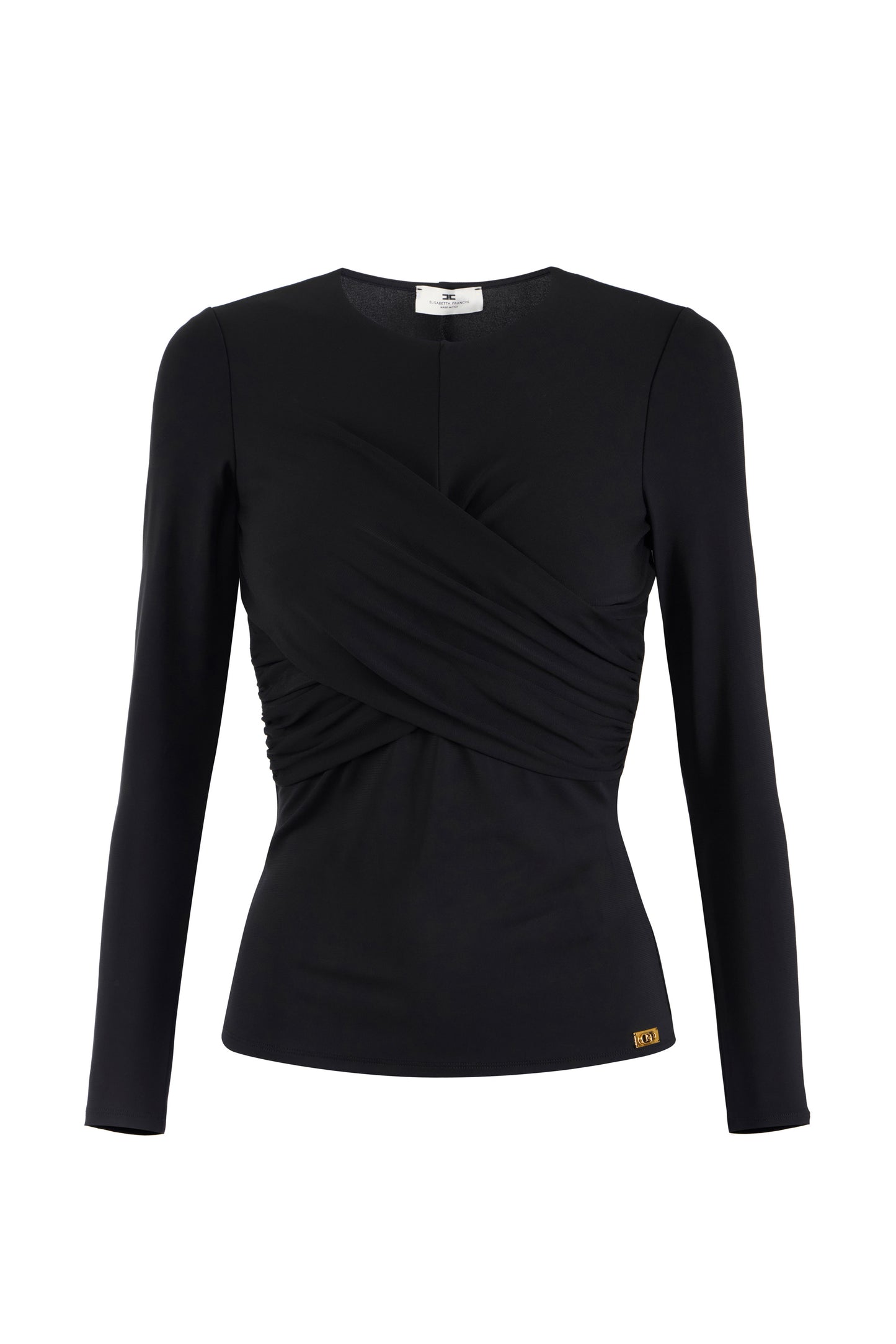 Crêpe jersey top with drape