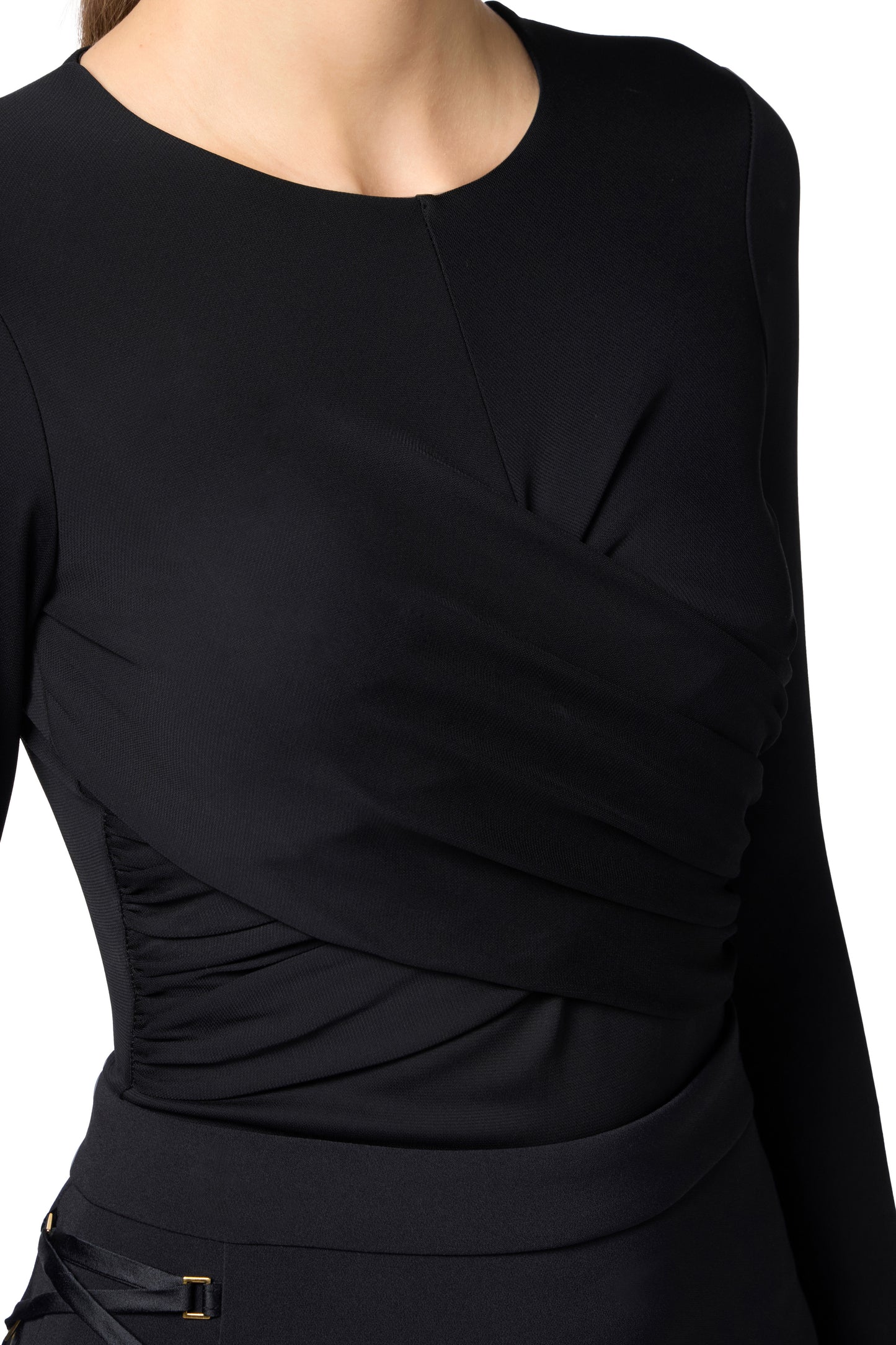 Crêpe jersey top with drape