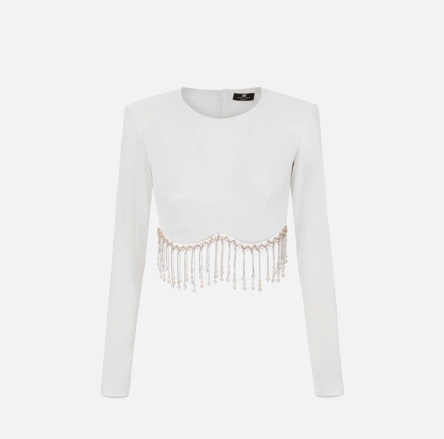 Velvet crop top with beads