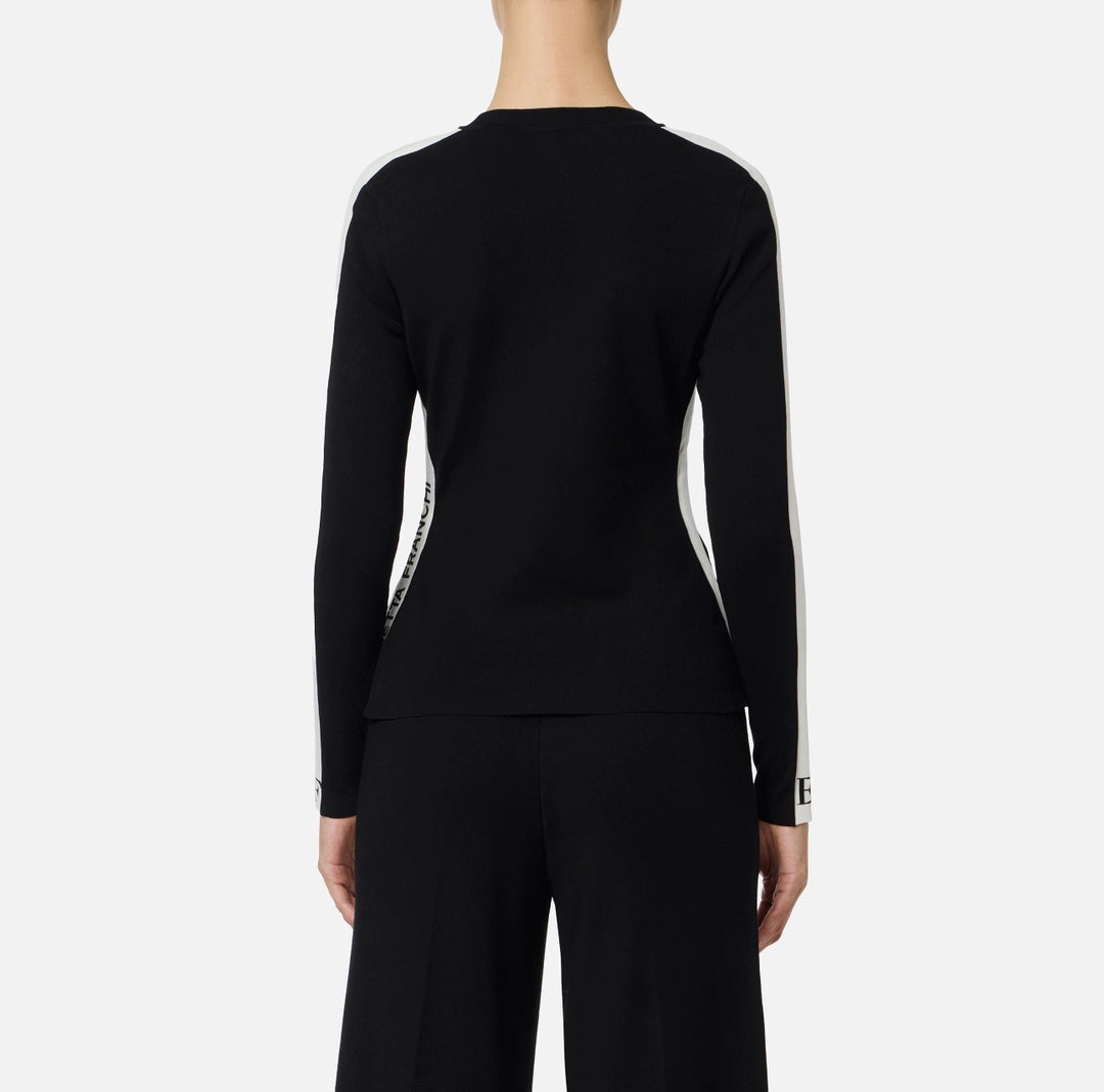 Top in viscose fabric with shiny bands