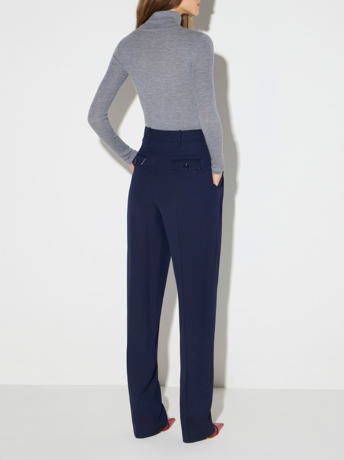Ribbed knit turtleneck top