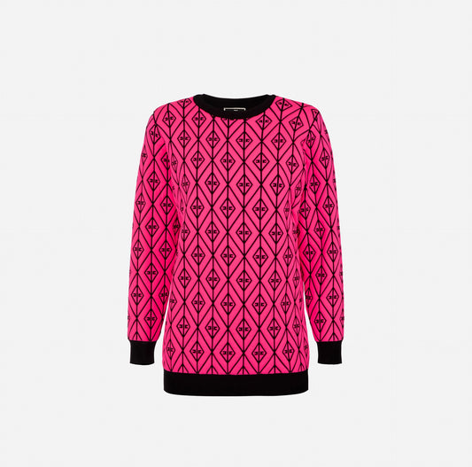 Embossed knit oversize pullover