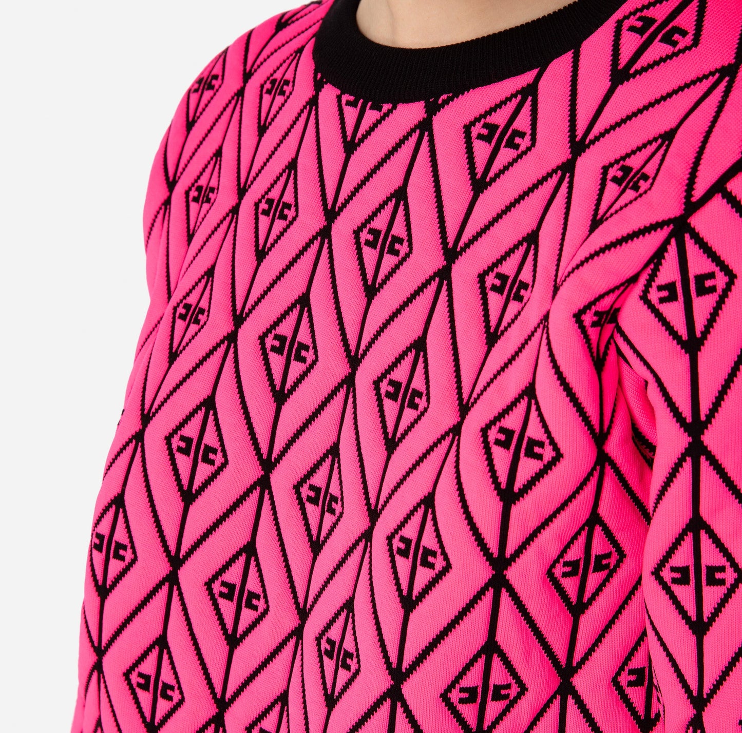 Embossed knit oversize pullover