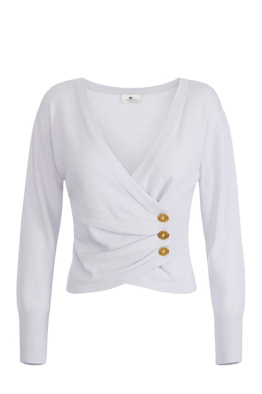 Cashmere blend jumper with jewel buttons