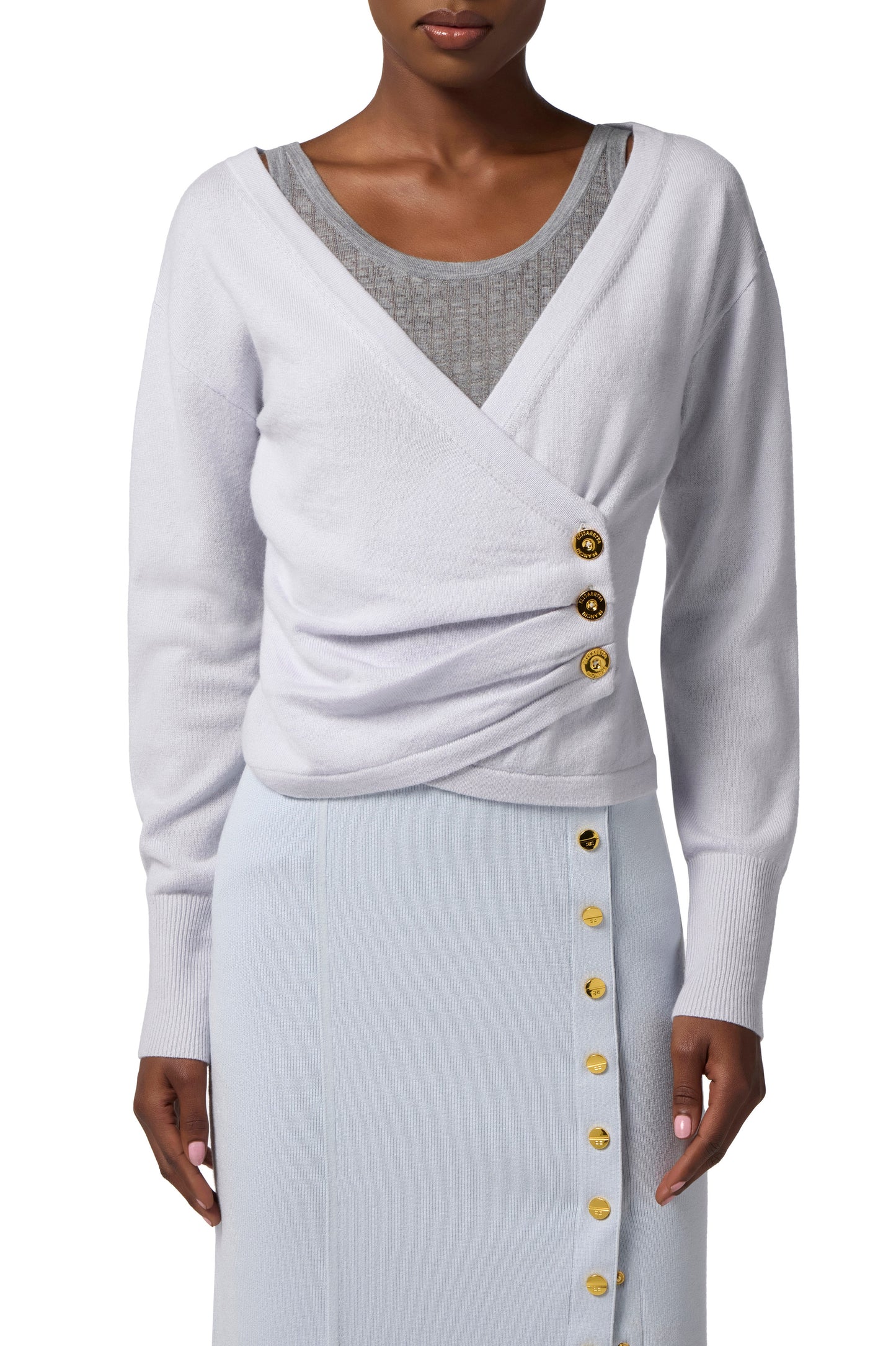 Cashmere blend jumper with jewel buttons
