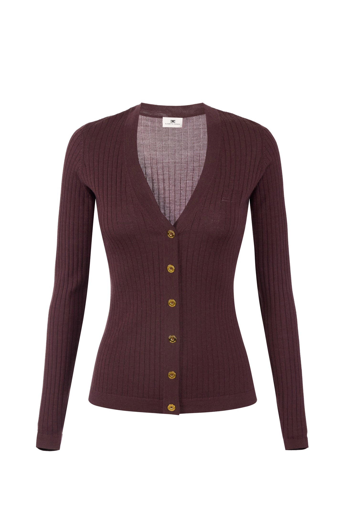 Cashmere blend ribbed cardigan