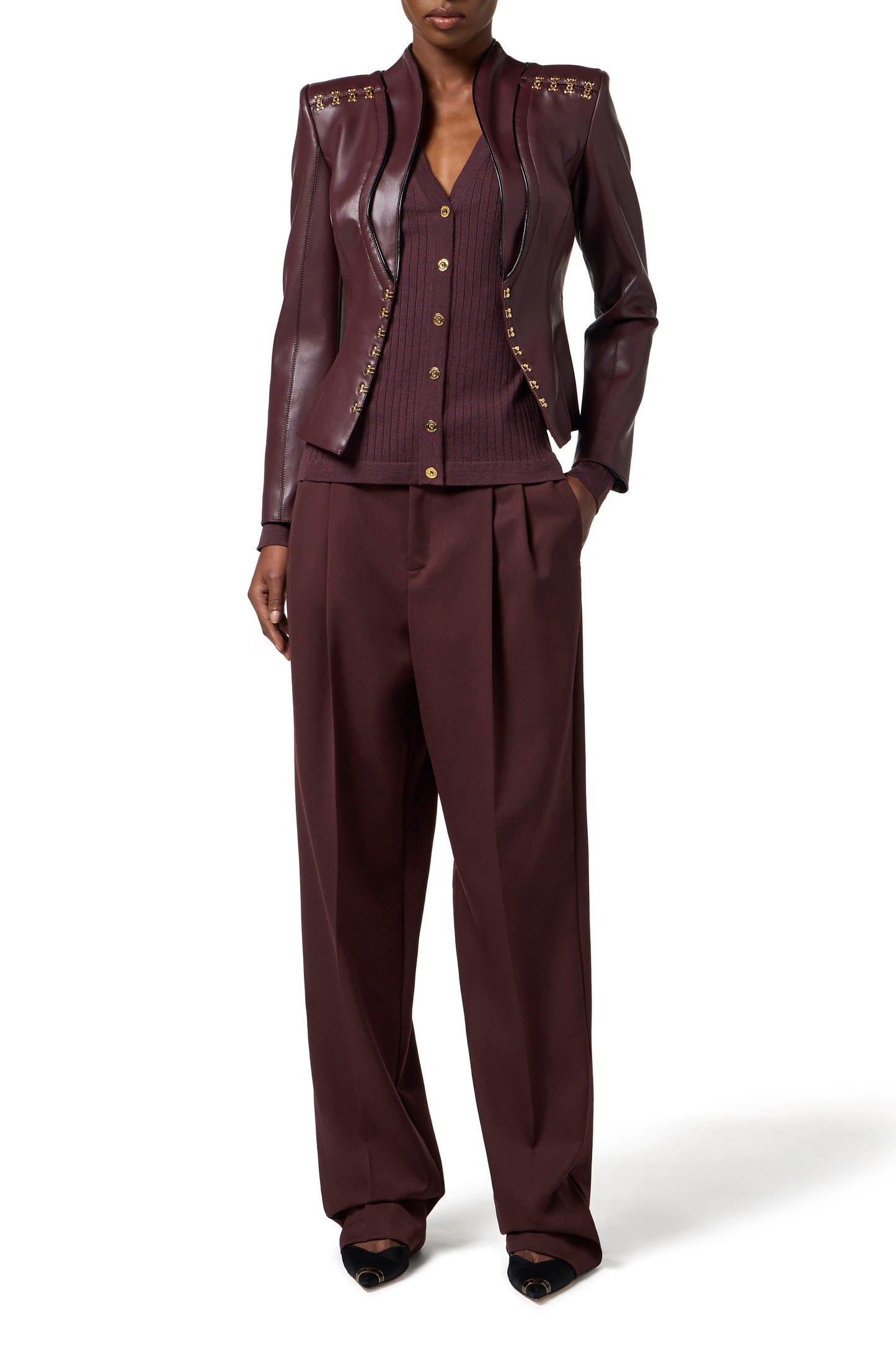 Cashmere blend ribbed cardigan