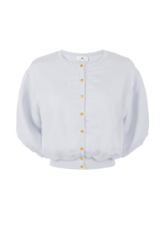 Voile cardigan with jewel buttons