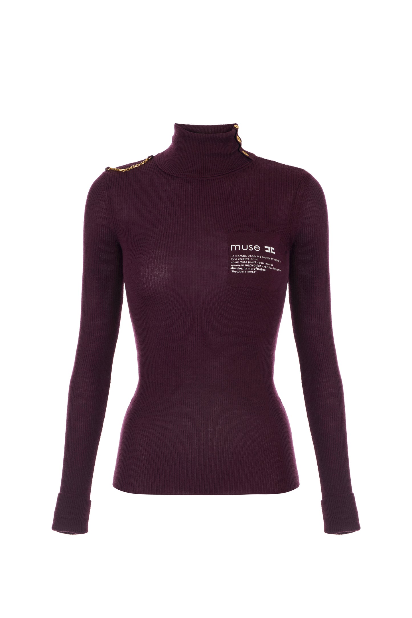 Turtleneck top with lettering detail