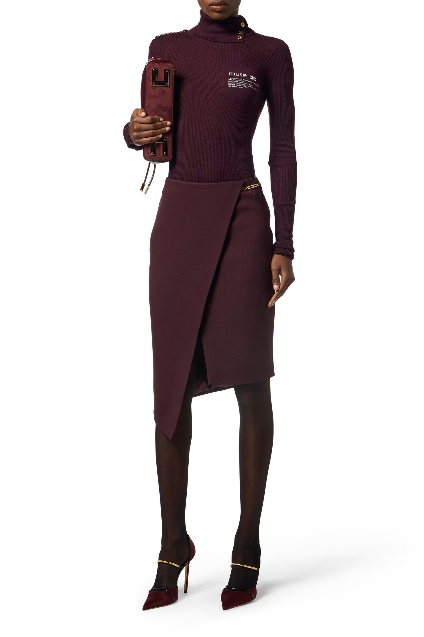 Turtleneck top with lettering detail