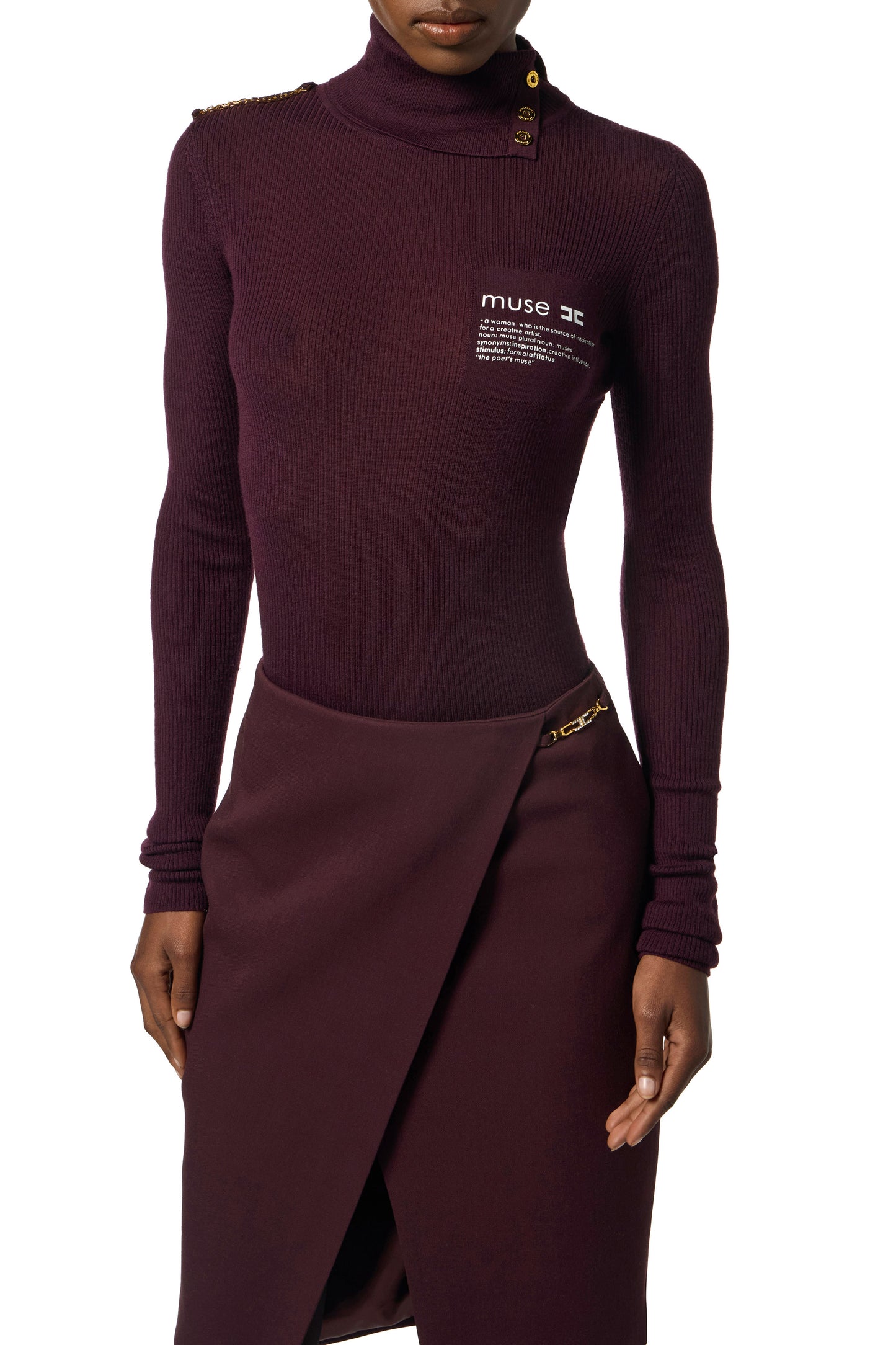 Turtleneck top with lettering detail
