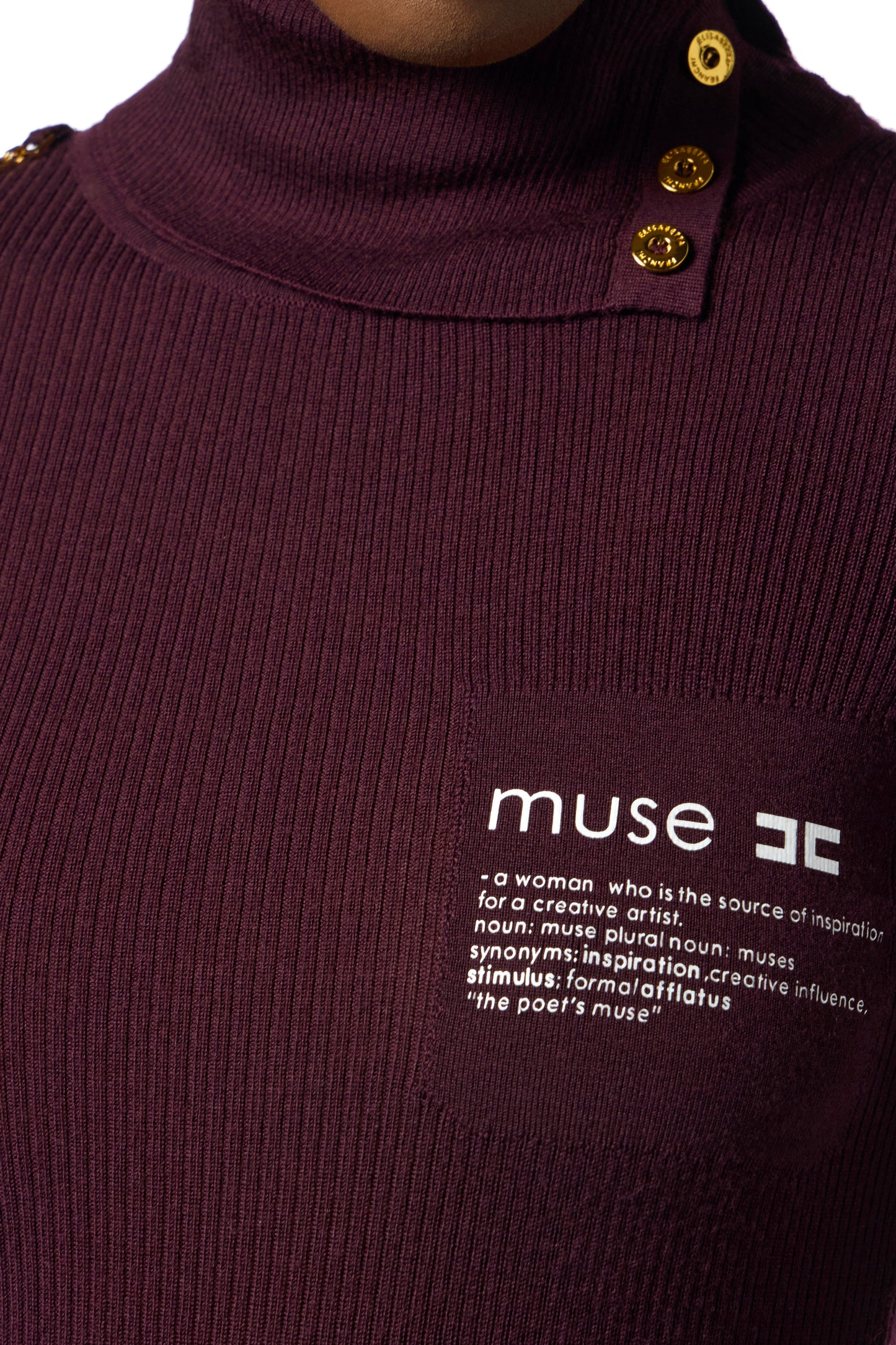 Turtleneck top with lettering detail
