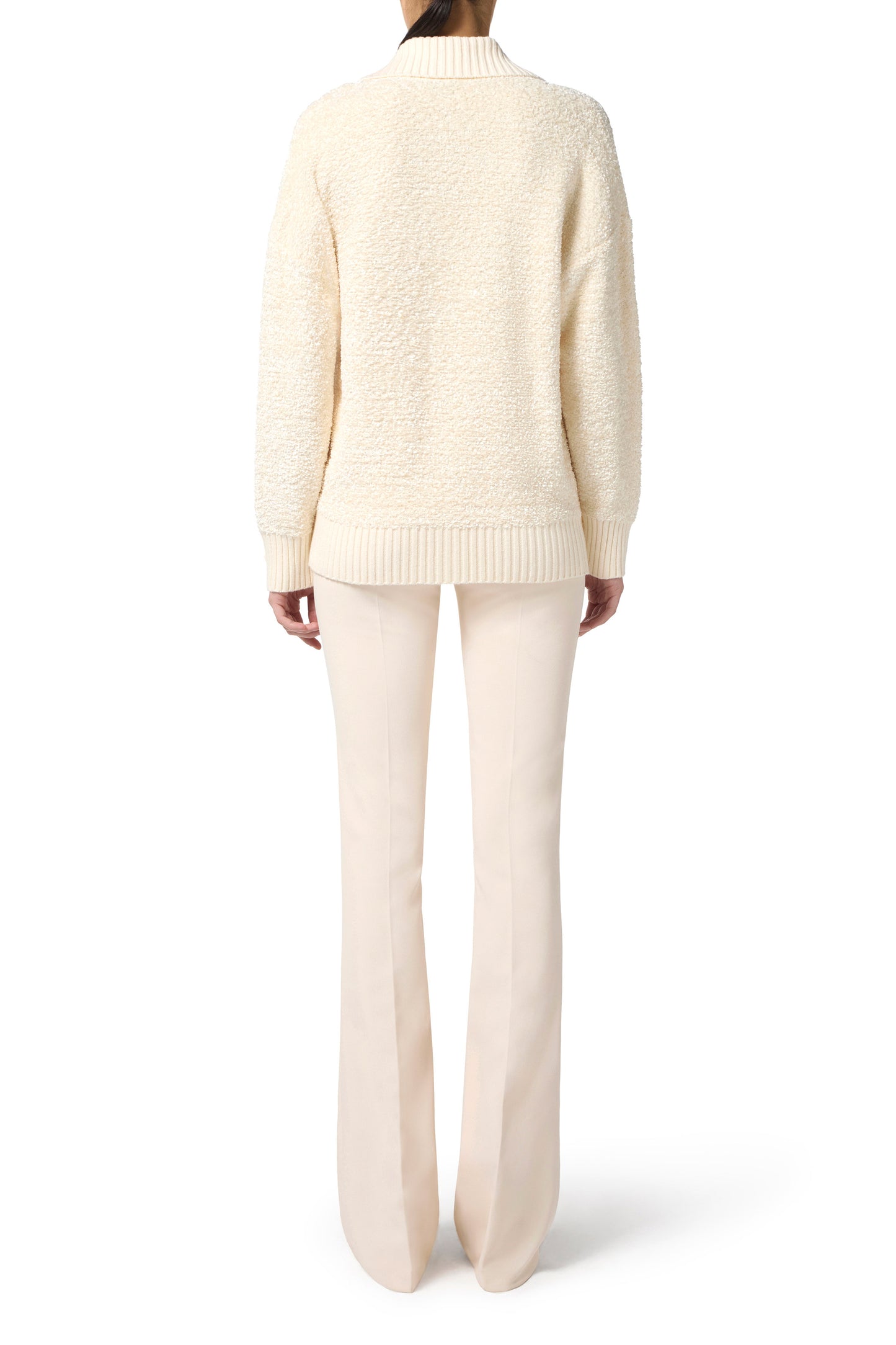 Bouclé chenille cardigan with jewel buttons