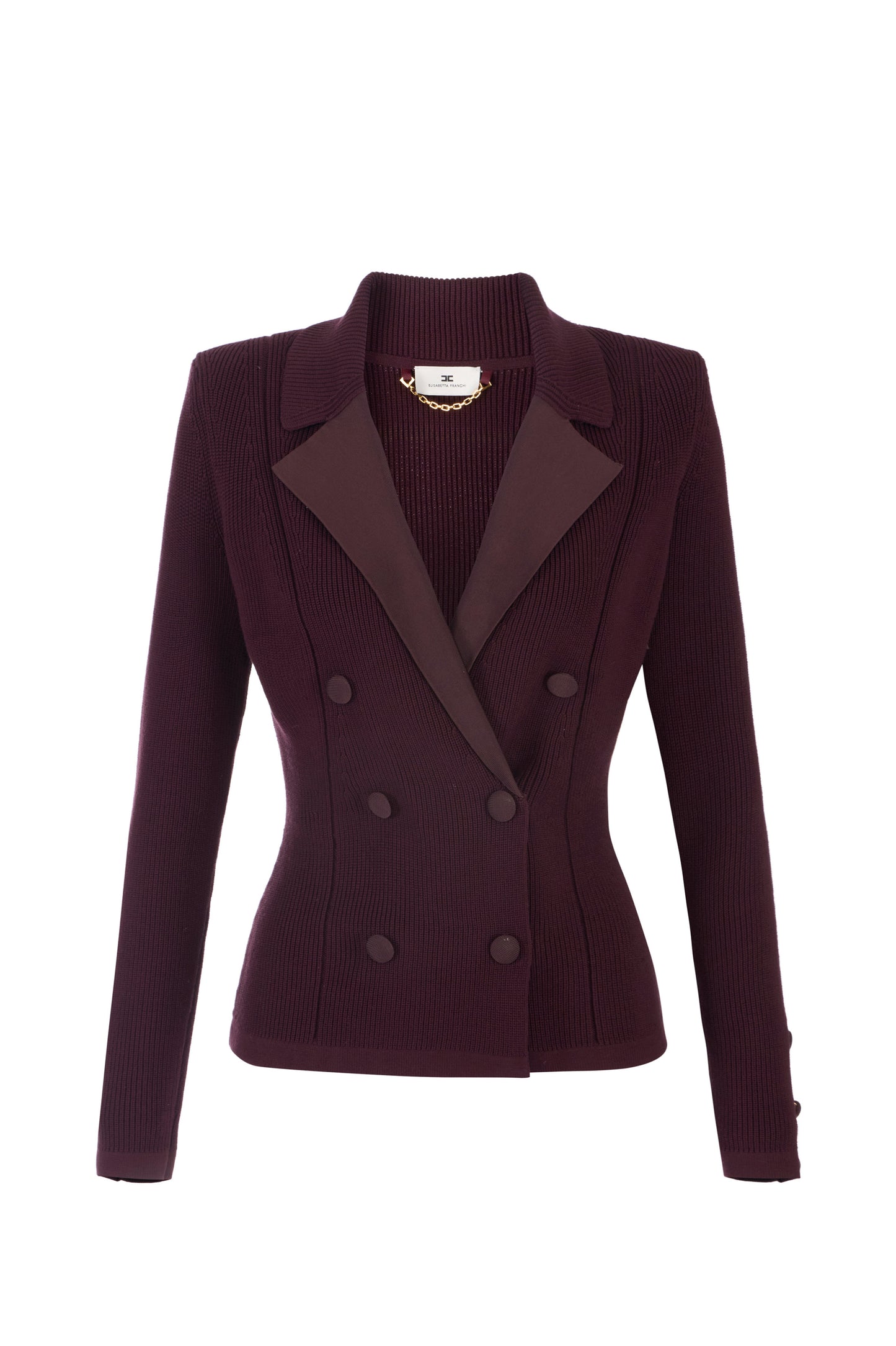 Knit jacket with shiny viscose details