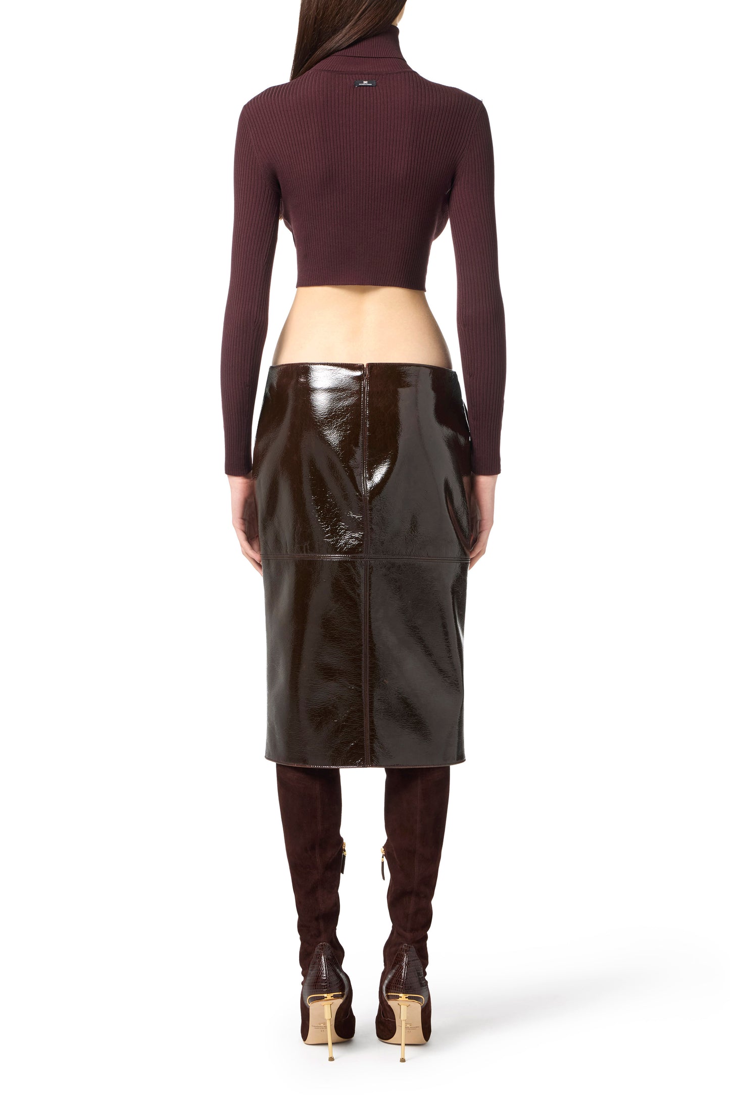 Top in ribbed knit fabric with buttons