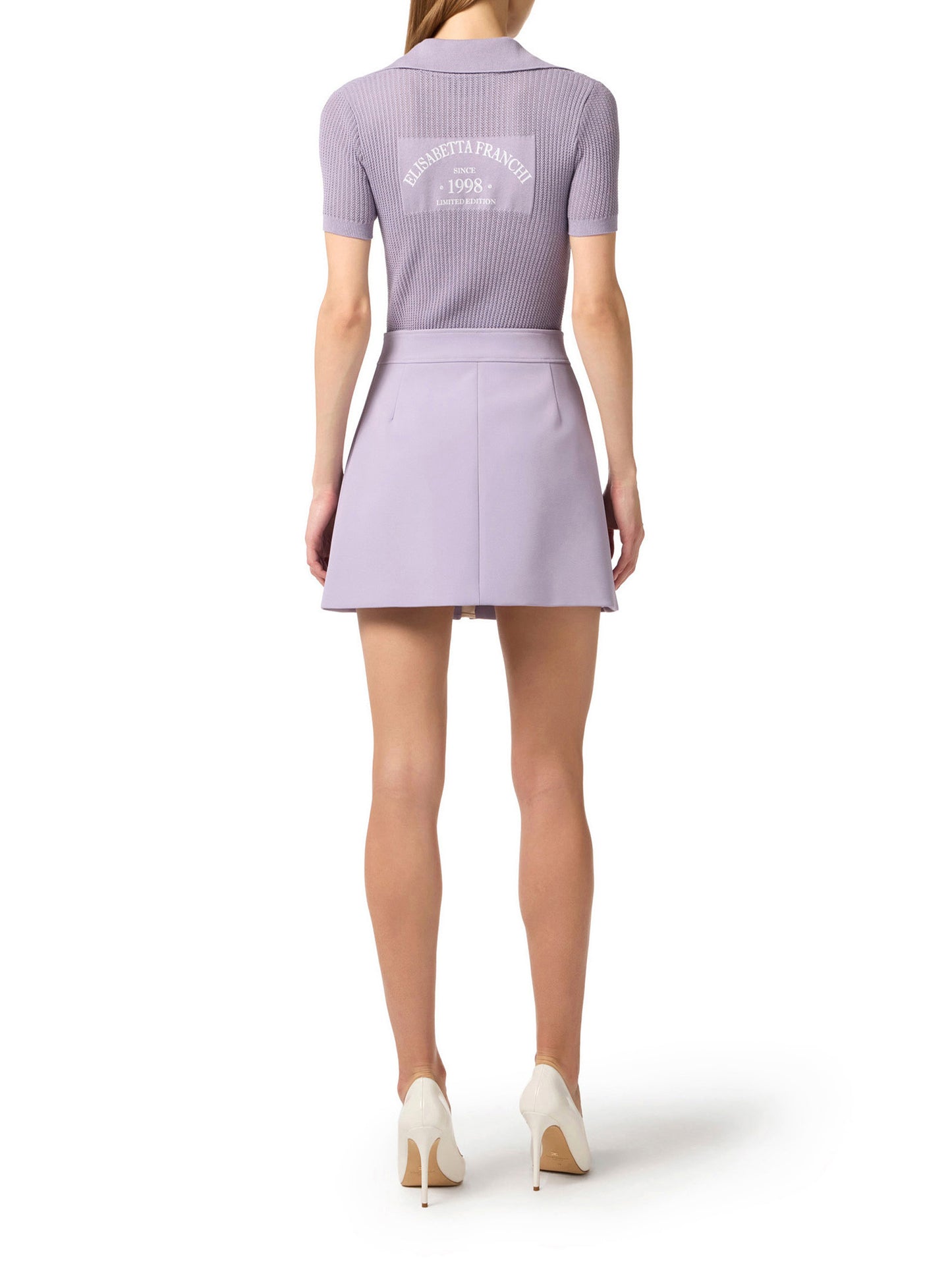 Knit polo shirt with printed logo