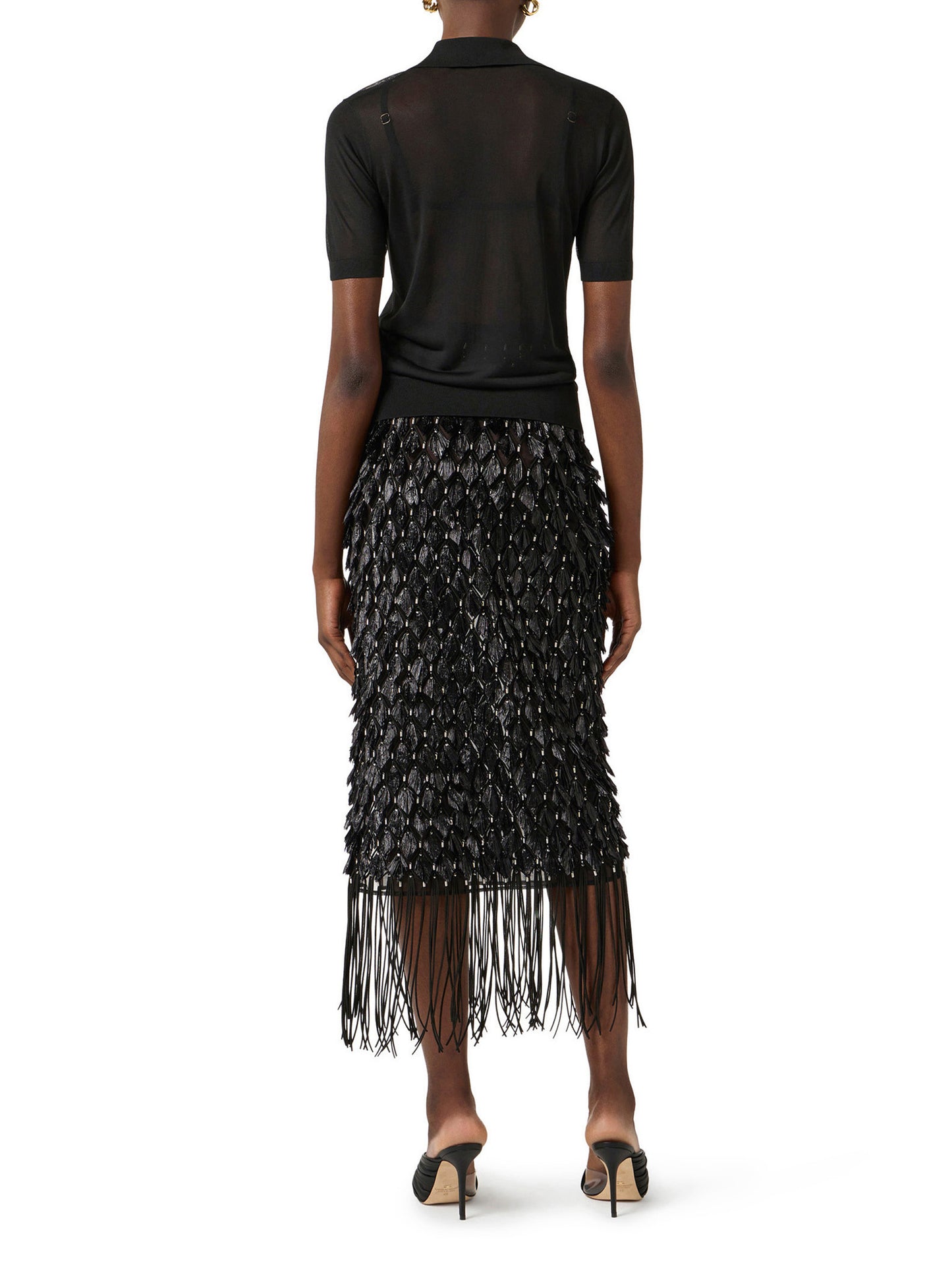 Nylon polo shirt with bra