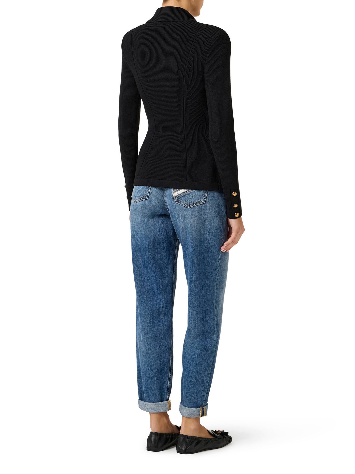 Knit jacket with jewel buttons