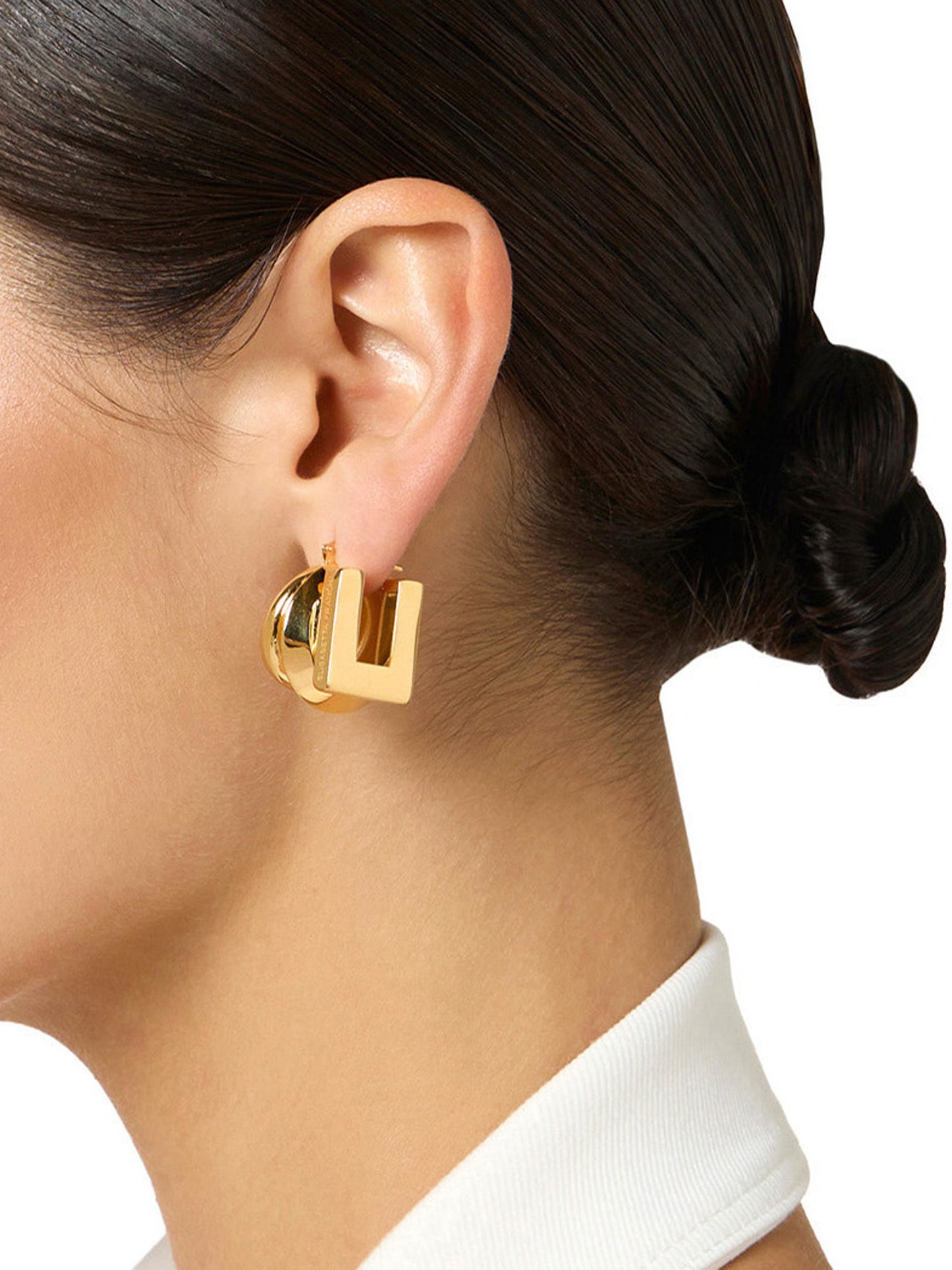 Earrings with engraved logo