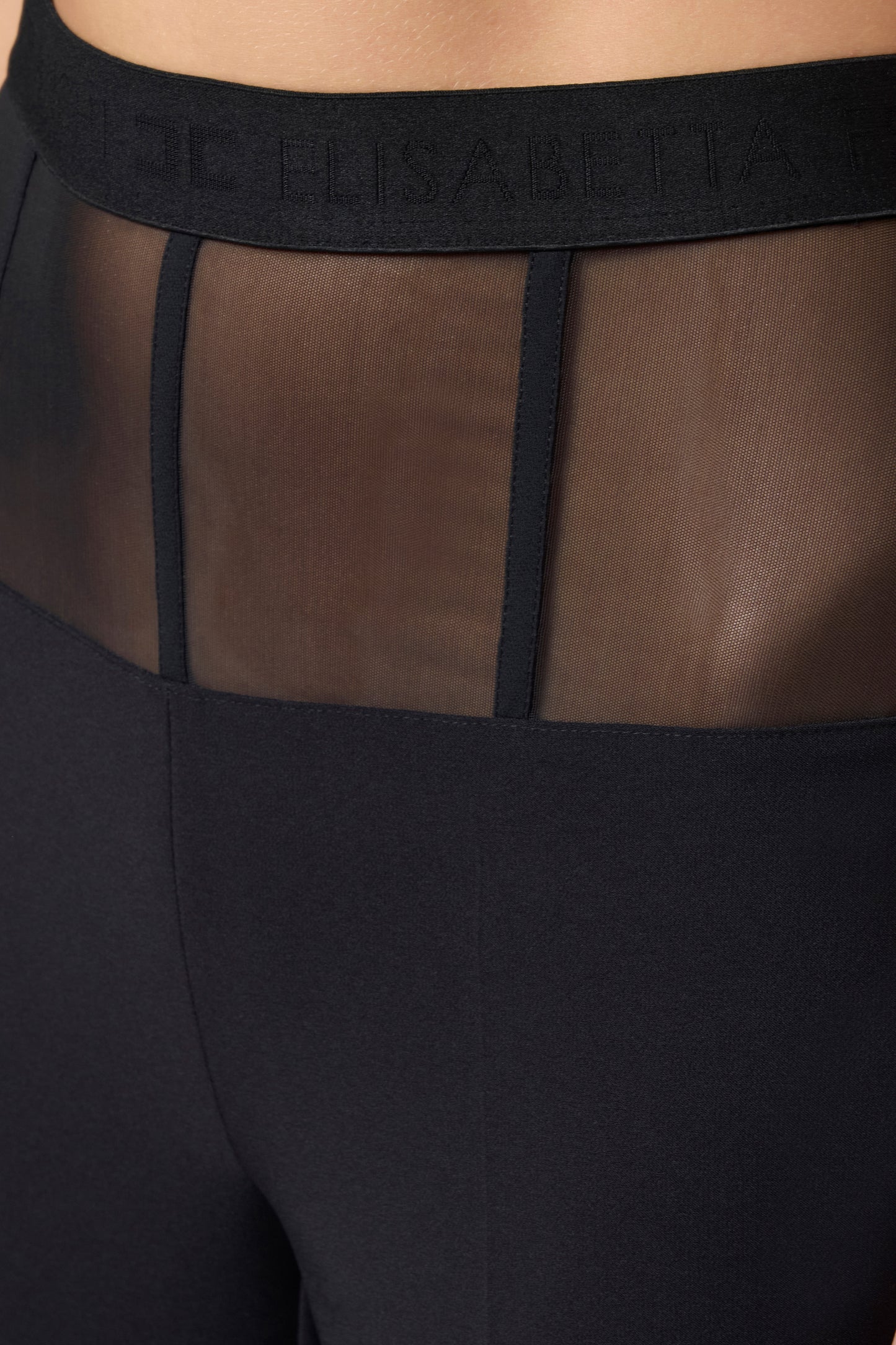 Crêpe trousers with tulle peplum