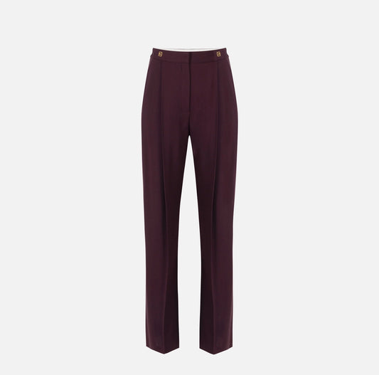 Crêpe trousers with logo details