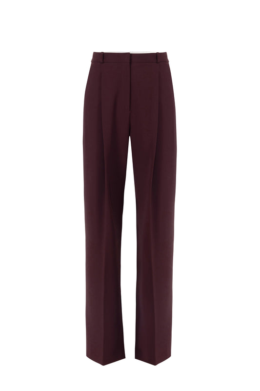 Trousers in lightweight crêpe fabric with darts
