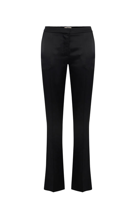 Satin trousers with slits